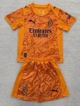 25-26  AC Milan Orange Goalkeeper Kids Soccer Jersey