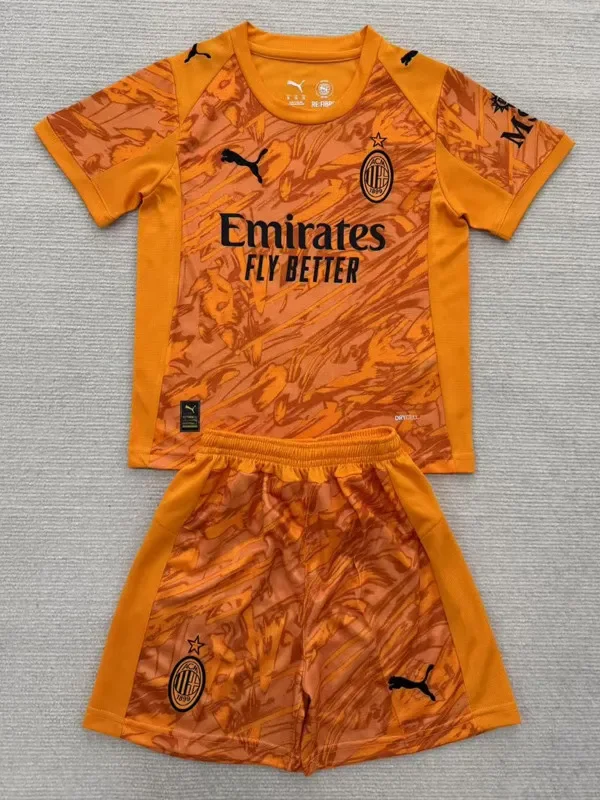 25-26  AC Milan Orange Goalkeeper Kids Soccer Jersey