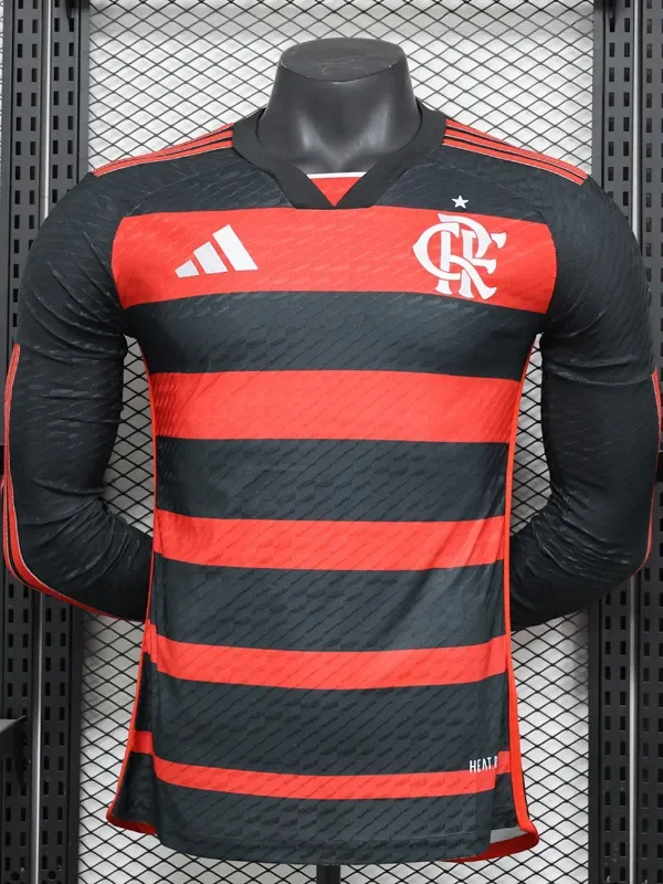 2024-25 Flamengo Home Long Sleeve Player Version Soccer Jersey (长袖球员)