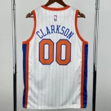 2024-25 KNICKS CLARKSON #00 White City Edition Top Quality Hot Pressing NBA Jersey