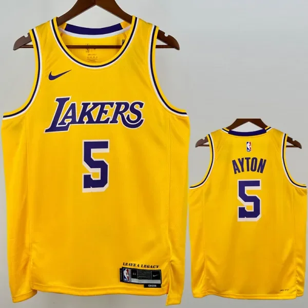2022-23 Lakers AYTON #5 Yellow Top Quality Hot Pressing NBA Jersey(圆领)