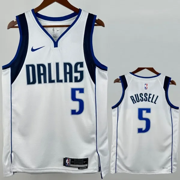 2022-23 Dallas Mavericks RUSSELL #5 White Top Quality Hot Pressing NBA Jersey(V领)