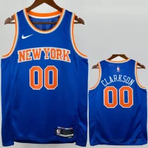 2022-23 KNICKS CLARKSON #00 Blue Top Quality Hot Pressing NBA Jersey