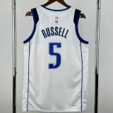 2022-23 Dallas Mavericks RUSSELL #5 White Top Quality Hot Pressing NBA Jersey(V领)