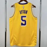 2022-23 Lakers AYTON #5 Yellow Top Quality Hot Pressing NBA Jersey(圆领)