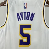 2022-23 Lakers AYTON #5 White Top Quality Hot Pressing NBA Jersey(圆领)