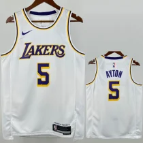 2022-23 Lakers AYTON #5 White Top Quality Hot Pressing NBA Jersey(圆领)
