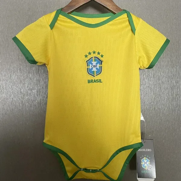 2025-26 Brazil Home Baby Infant Crawl Suit
