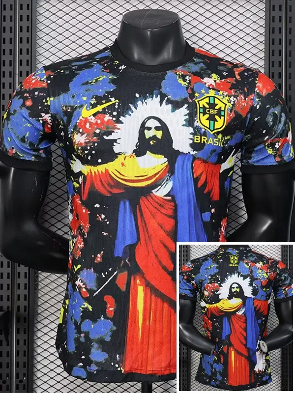 2025-26 Brazil Black Red Special Edition Player Version Soccer Jersey