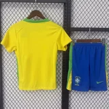 2025-26 Brazil Home Kids Soccer Jersey