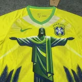 2025-26 Brazil Yellow Special Edition Training shirts (绿袖口)