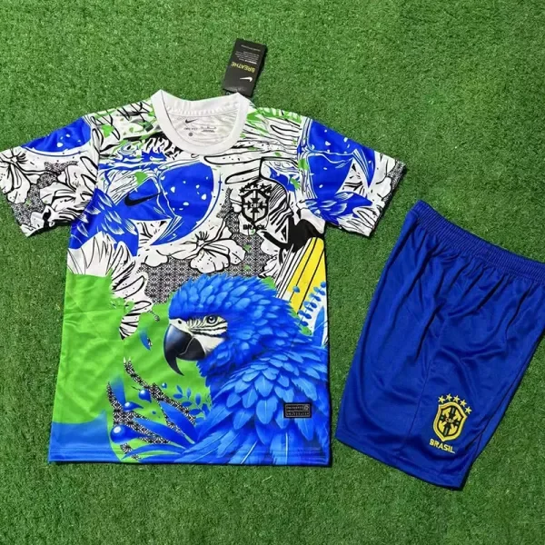 2025-26 Brazil Blue Special Edition Kids Soccer Jersey