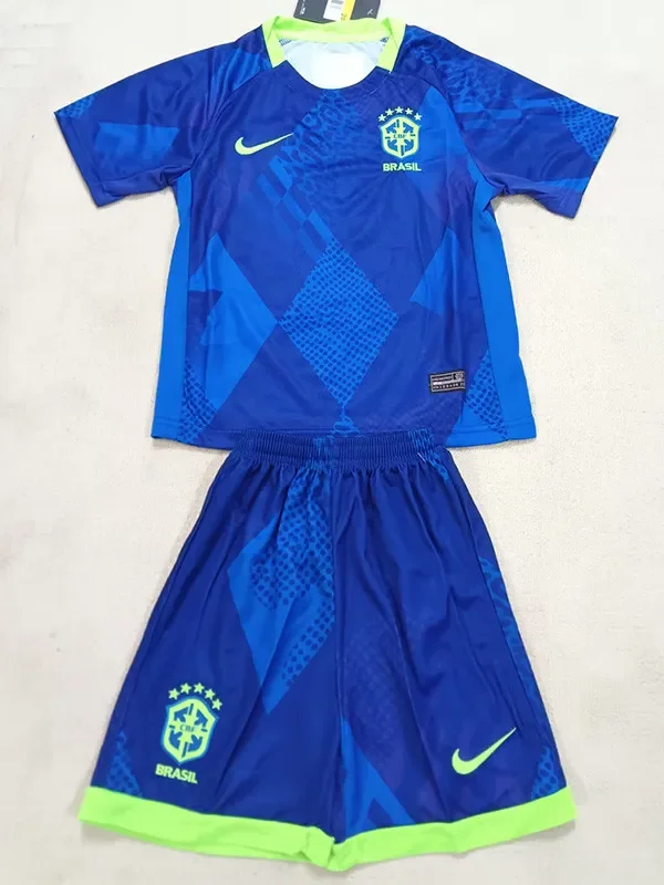 2025-26 Brazil Away Kids Soccer Jersey