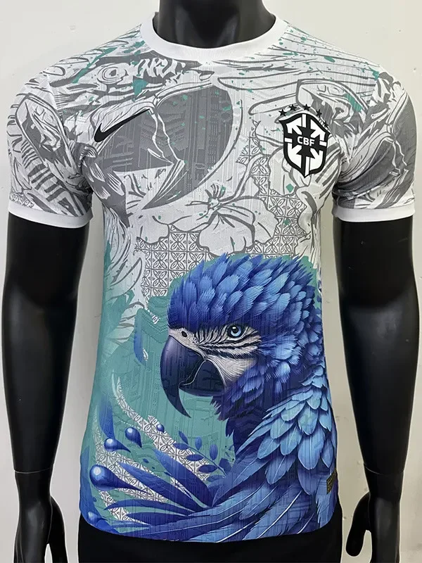 2025-26 Brazil Special Edition Blue White Player Version Soccer Jersey