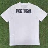 2025-26 Portugal White T-Shirt Print Personalized AD