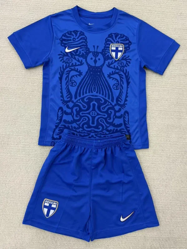 2025-26 Finland Away Kids Soccer Jersey
