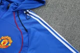 2025-26 Man Utd Fancy blue Hoodie Jacket Tracksuit