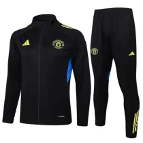 2025-26 Man Utd Black Jacket Tracksuit # A2526(绿标)