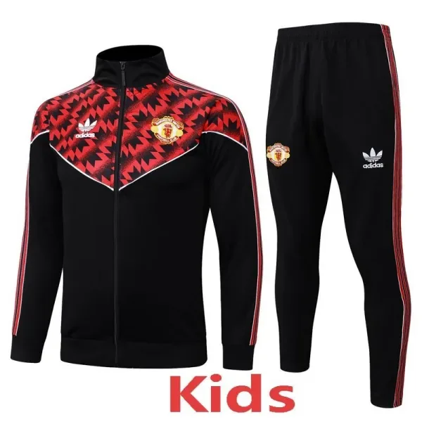 2025-26 Man Utd Black Red Kids Jacket Tracksuit #E25105(童装)