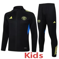 2025-26 Man Utd Black Kids Jacket Tracksuit #E2551(童装)(绿标)