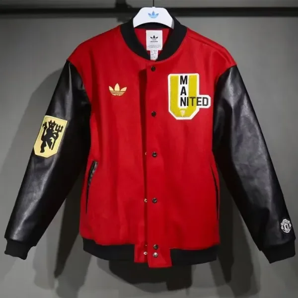2025-26 Man Utd Red Cotton Baseball Jacket