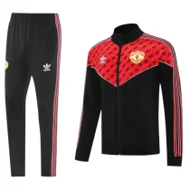 2025-26 Man Utd Black Red Jacket Tracksuit #05