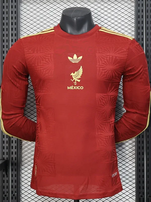 2025-26 Mexico Gold Cup Red Long Sleeve Player Version Soccer Jersey (长袖球员)