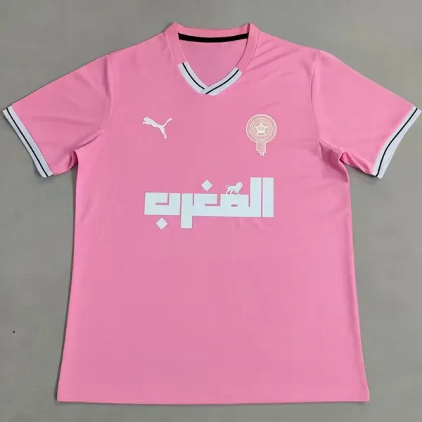 2025-26 Morocco Pink Training shirts (白袖边)