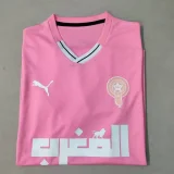 2025-26 Morocco Pink Training shirts (白袖边)