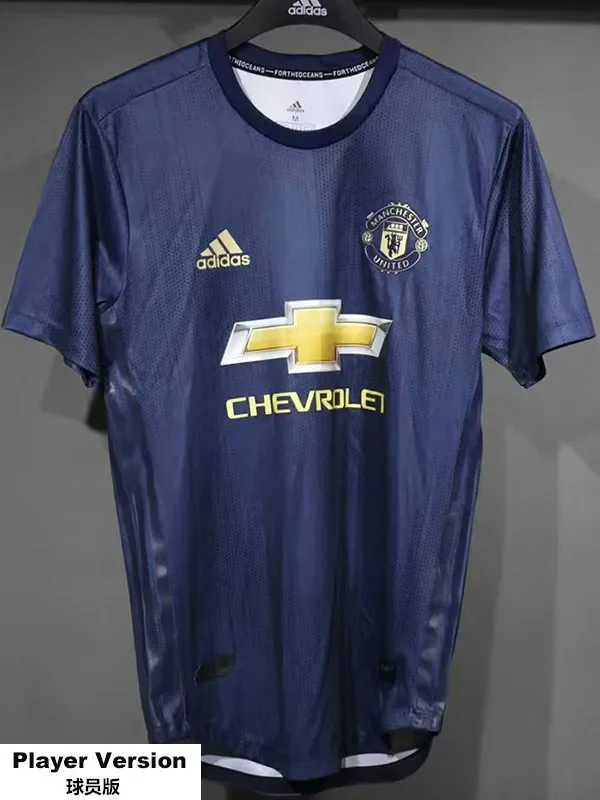 2018-2019 Man Utd Third Player Version 球员 Retro Soccer Jersey