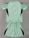 2025-26 Man Utd Light Green GoalKeeper Kids Soccer Jersey