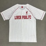 25-26 Liverpool  White Casual Edition Baseball Jersey