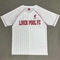 25-26 Liverpool  White Casual Edition Baseball Jersey