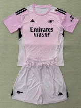 2025-26 Arsenal Pink GoalKeeper Kids Soccer Jersey