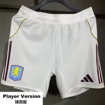 2025-26 Aston Villa Home Player Version Shorts Pants (High Quality)(球员短裤)