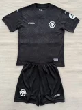 2025-26 Wolves Black Goalkeeper Kids Soccer Jersey