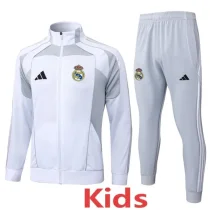 2025-26 Real Madrid White grey Kids Jacket Tracksuit #E25100(童装)