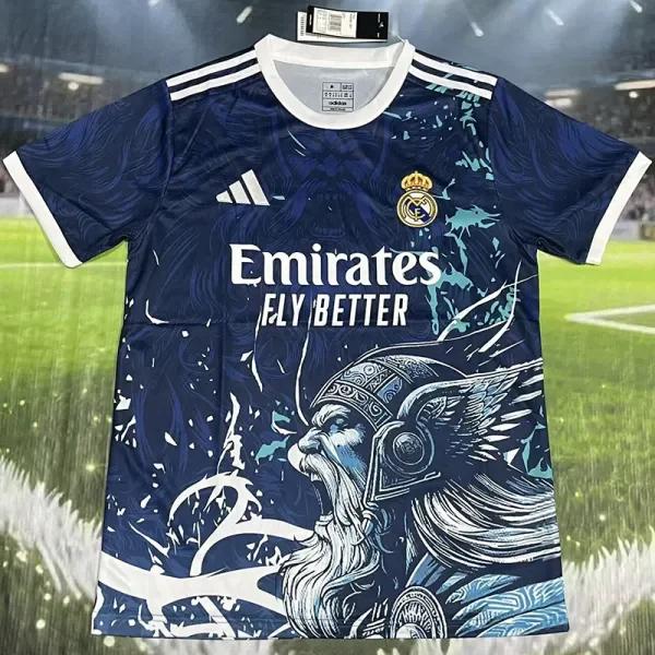 2025-26 Real Madrid  Dark Blue Special Edition Fans Training Shirts (狮头)