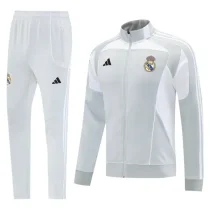 2025-26 Real Madrid Light gray Jacket Tracksuit #07