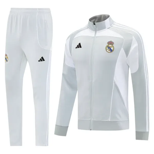 2025-26 Real Madrid Light gray Jacket Tracksuit #07