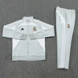 2025-26 Real Madrid Light gray Jacket Tracksuit #07