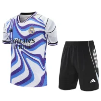 2025-26 Real Madrid White blue Training Short Suit