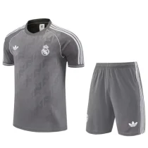 2025-26 Real Madrid Grey Training Short Suit