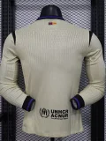 2025-26  Barcelona Away Long Sleeve Player Version Soccer Jersey