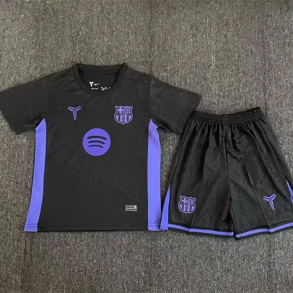 2025-26  Barcelona Black Joint Edition Kids Soccer Jersey