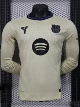 2025-26  Barcelona Away Long Sleeve Player Version Soccer Jersey