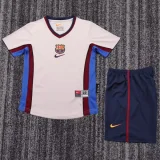 1998-1999 Barcelona  Away Kids Retro Soccer Jersey