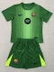 2025-26  Barcelona Green Goalkeeper Kids Soccer Jersey