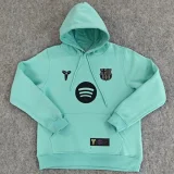 2025-26  Barcelona Light green Hoody 浅绿色(加绒)黑标