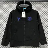 2025-26  Barcelona Black Outdoor Jackets #L6605紫标软料